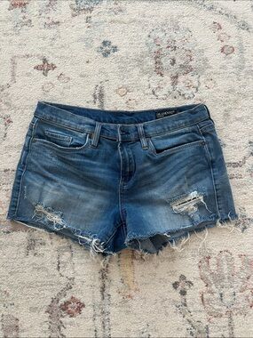 Blank NYC Distressed Blue Cutoff Denim Shorts